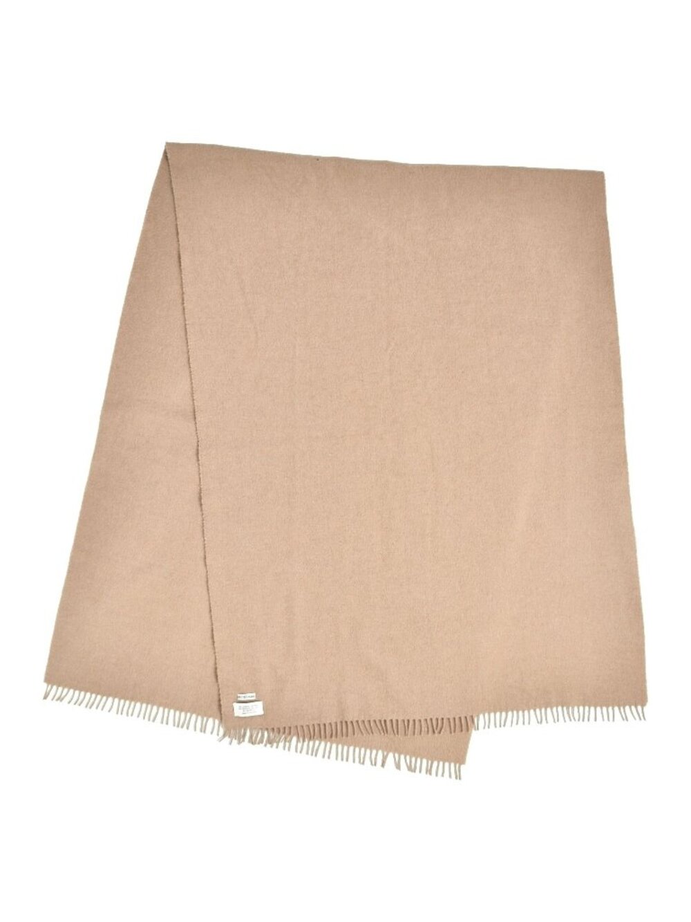 Hermes Martin Margiela Era Scarf Shawl Large Fringe Cashmere Wool Beige